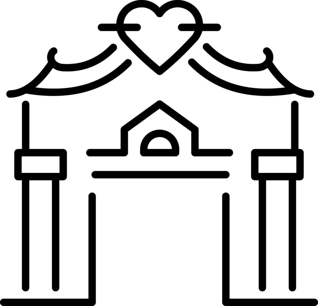 Wedding entrance icon in line style vector