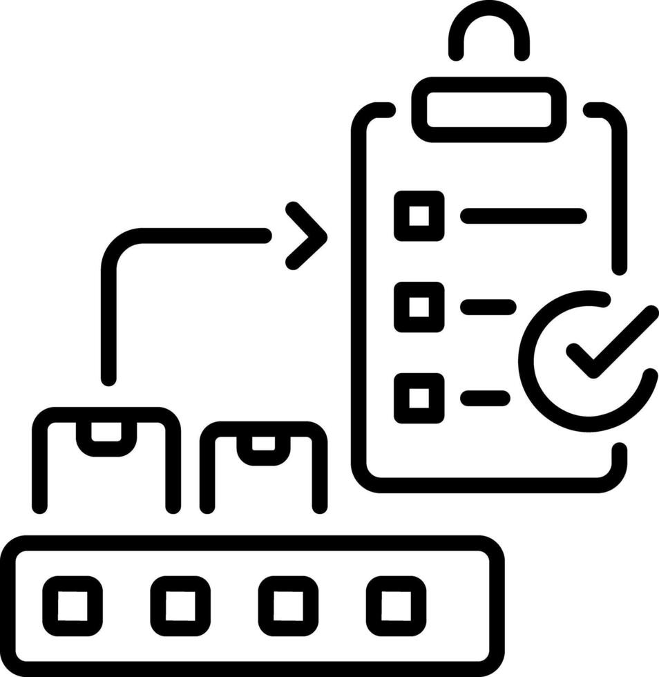 Manufacturing inspection report, line style icon vector