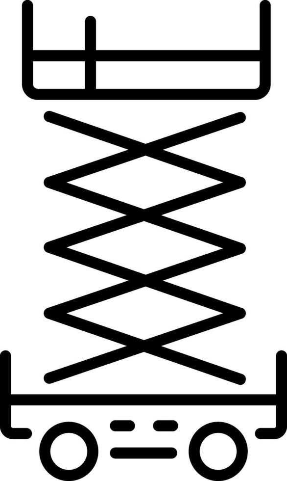 Outline icon of a hydraulic lift vector