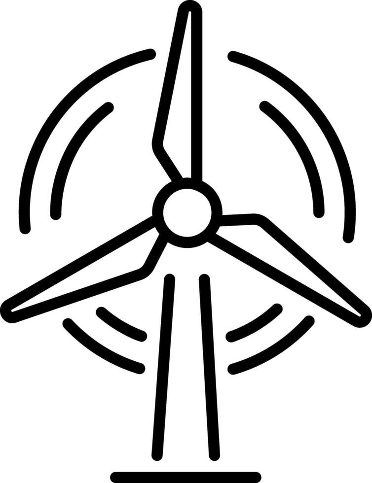 A linear icon depicting wind turbine vector