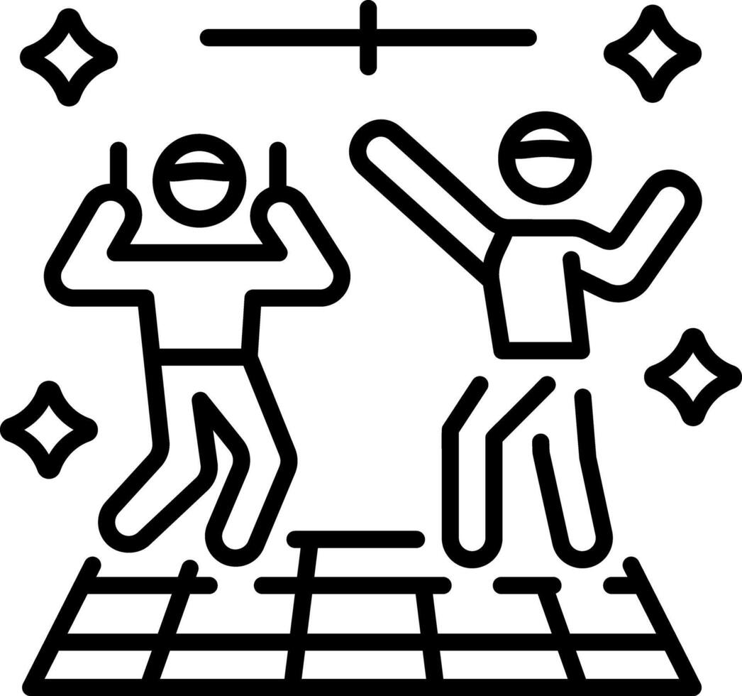 A line style icon of people enjoying on dance floor vector
