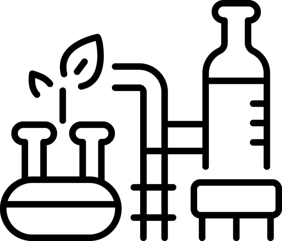 An outline style icon of a chemical plant vector