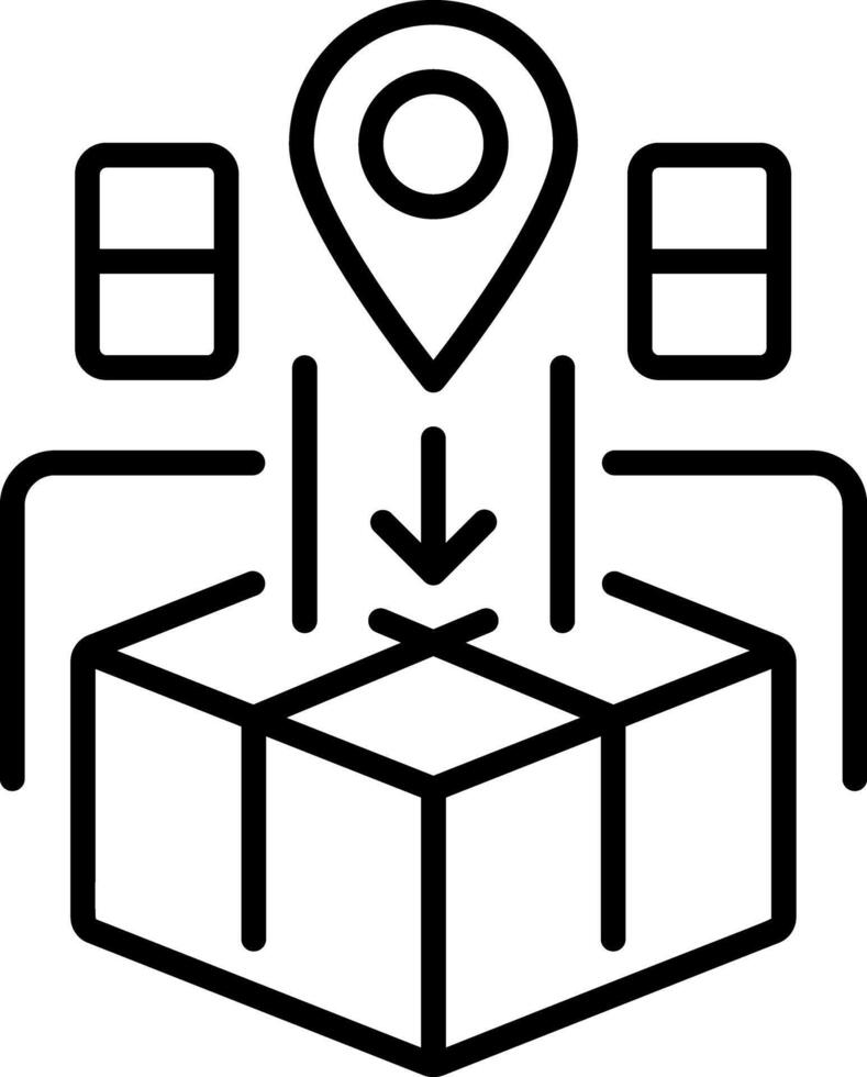 Delivery location line style icon vector