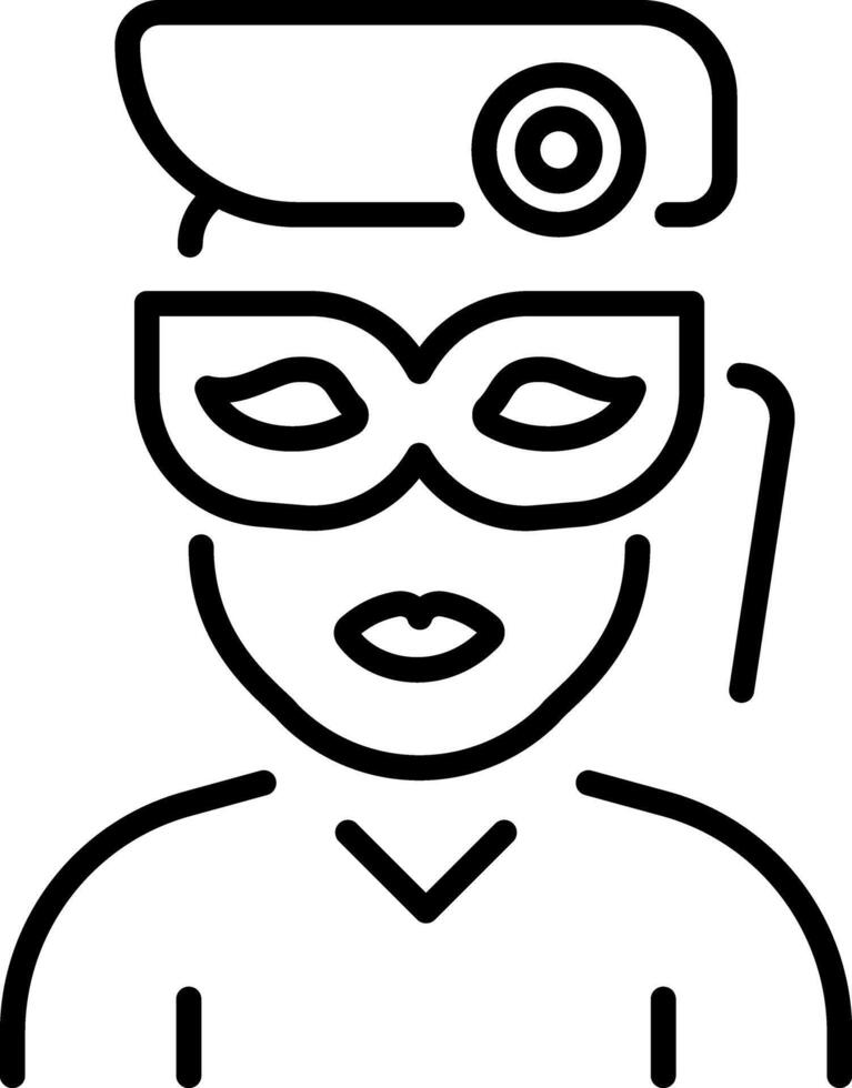 An outline icon of a character wearing fancy mask vector