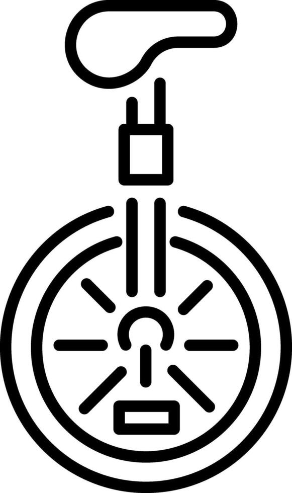 An outline icon depicting a monocycle vector