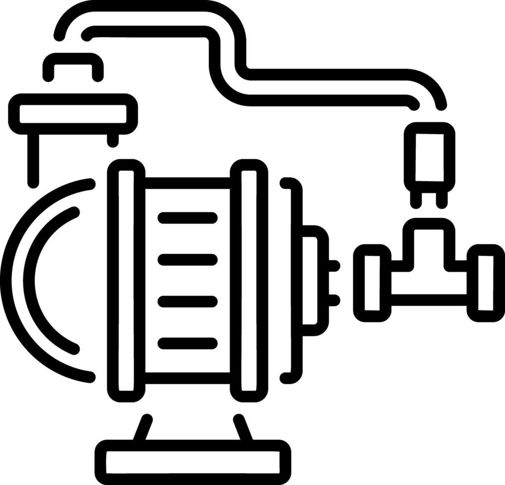 A line icon depicting an industrial pump vector