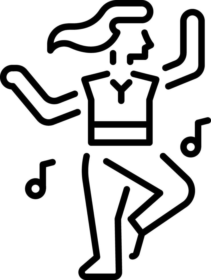 Dancing character icon in linear style vector