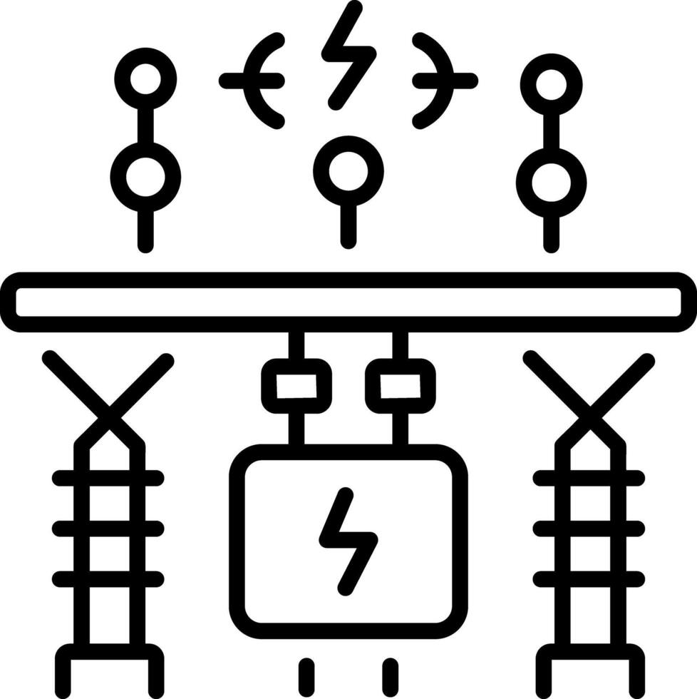 An outline style icon of electric transformer vector