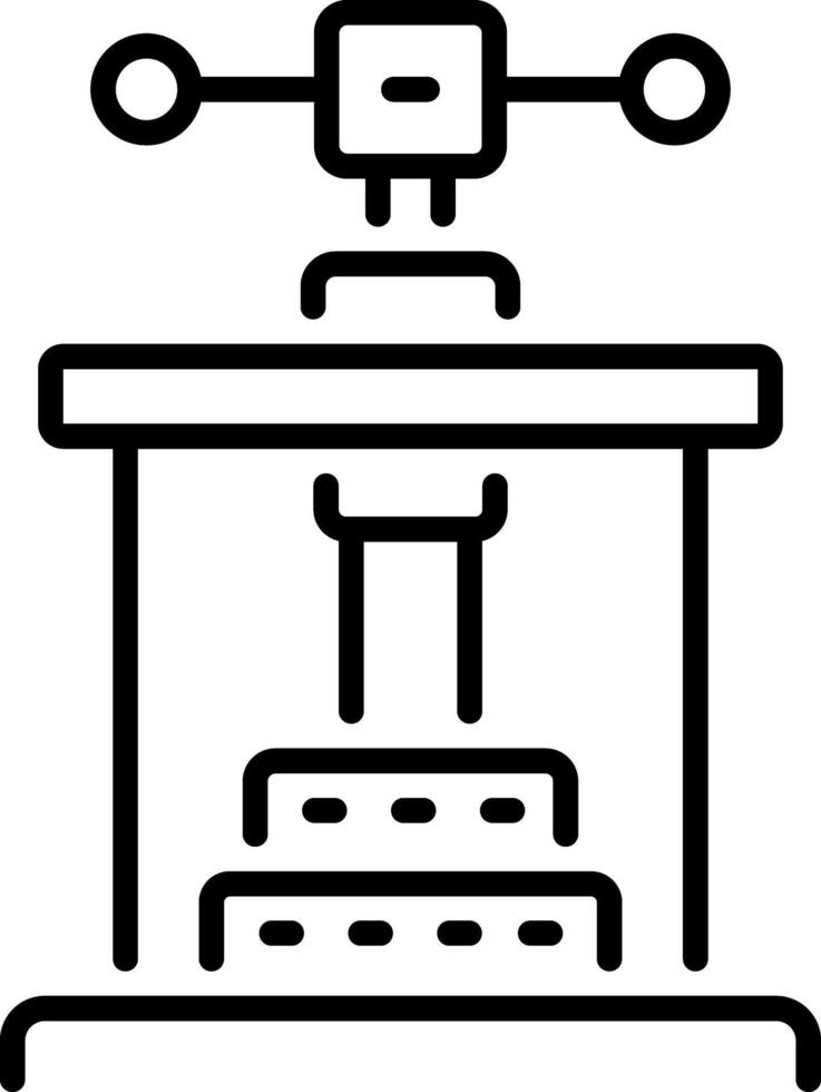 Outline icon depicting hydraulic press machine vector