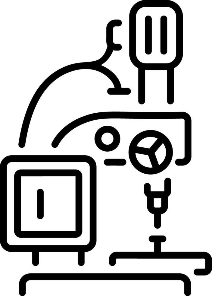 Outline icon depicting riveting machine vector