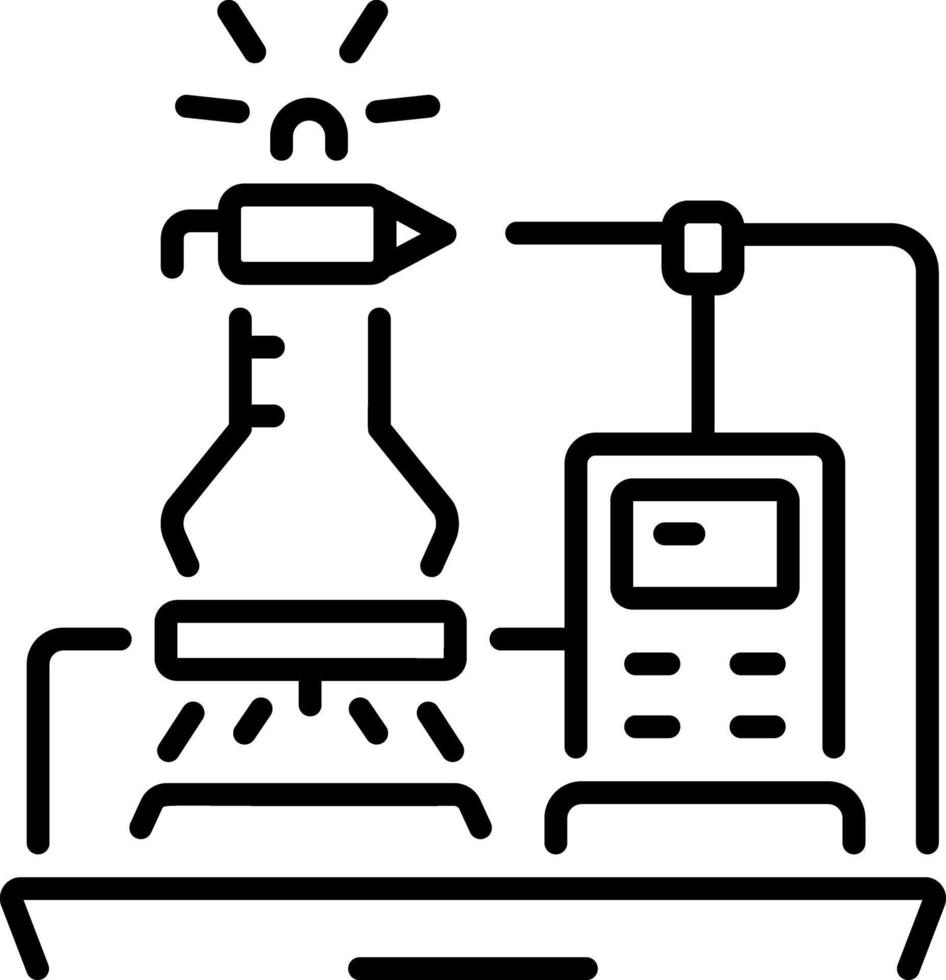 Line style icon of an industrial testing machine vector