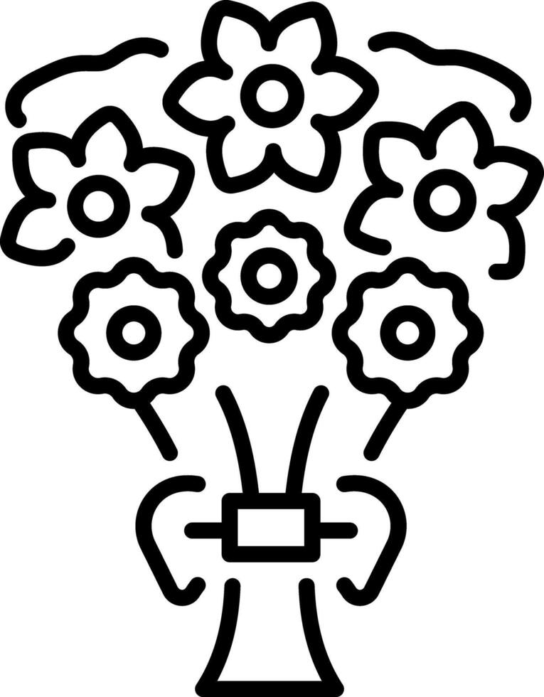 Line style icon of a beautiful flower bouquet vector