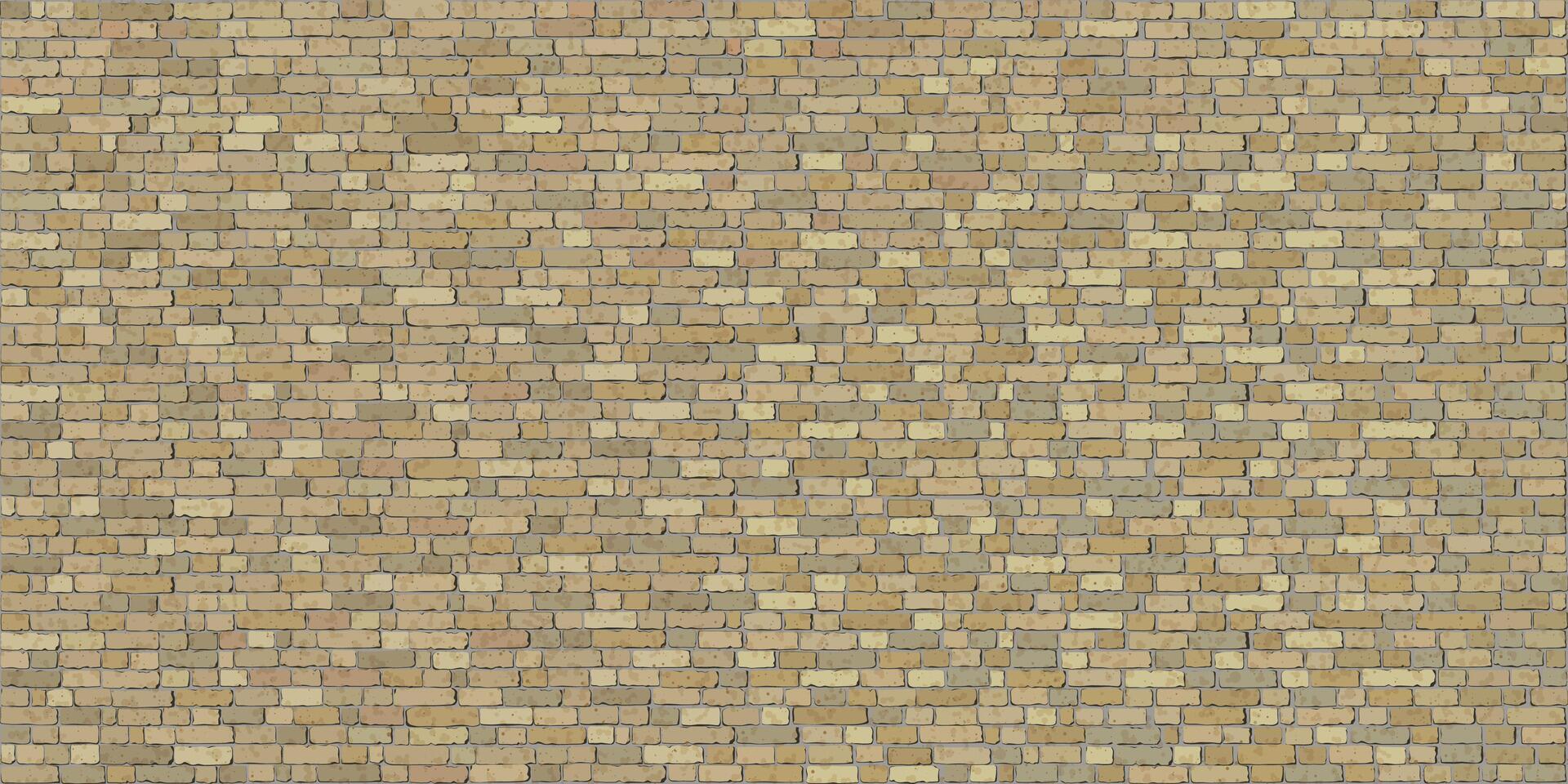Old yellow brick block wall rough texture background graphic illustration. Masonry wall pattern rectangle background. vector