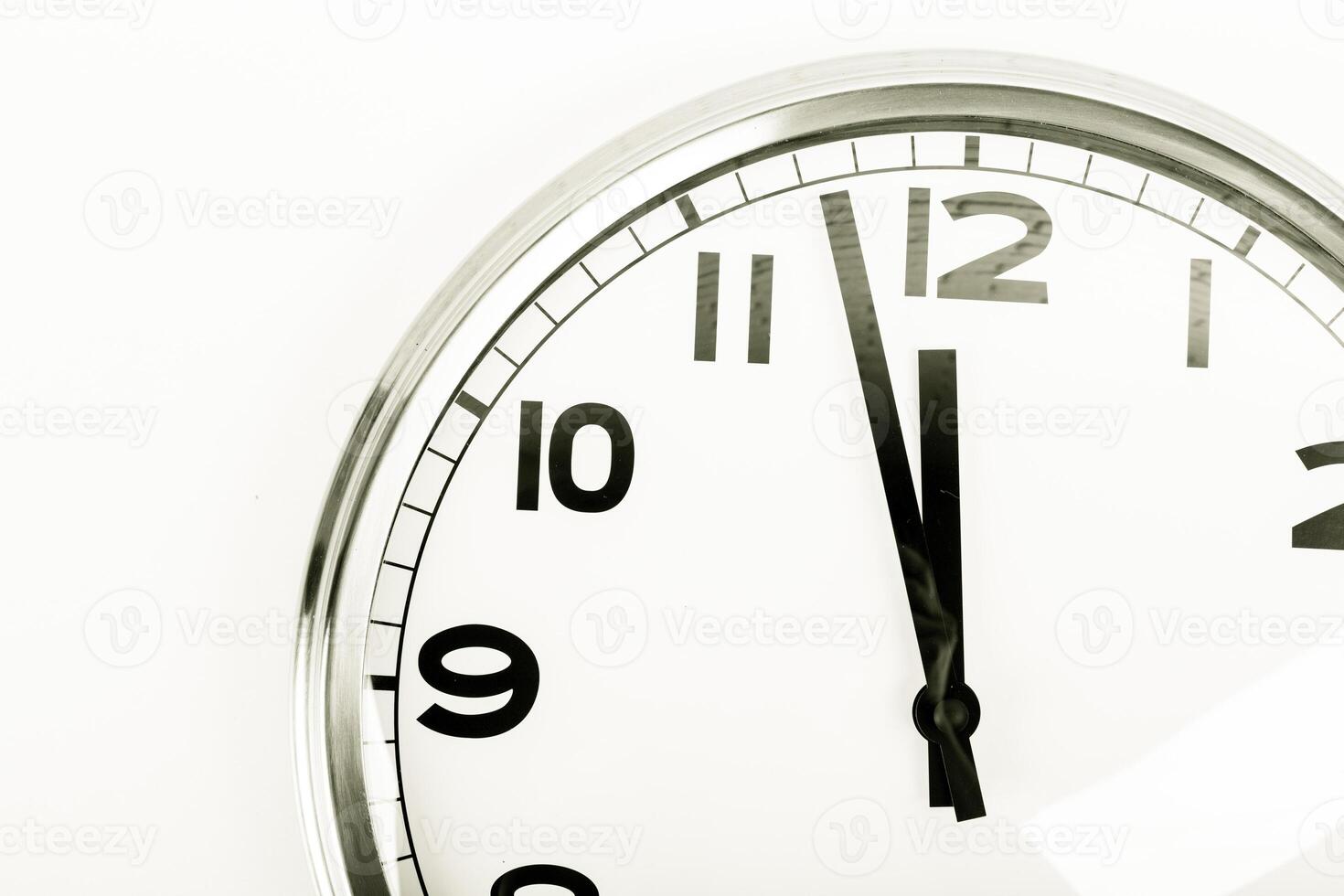Close up of a wall clock. Time management concept photo