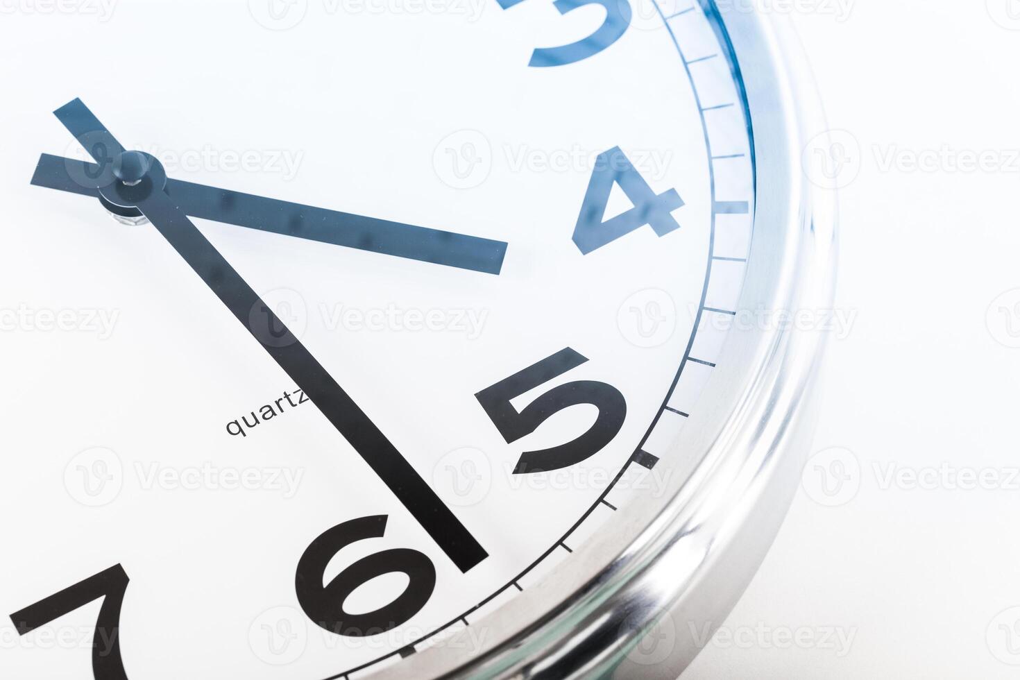 Close up of a wall clock. Time management concept photo