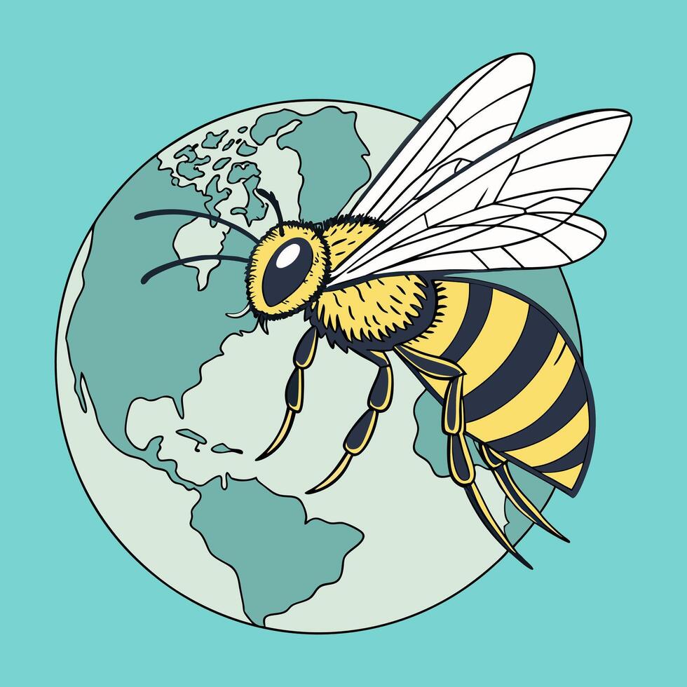Earth Garden with Bees Artwork vector