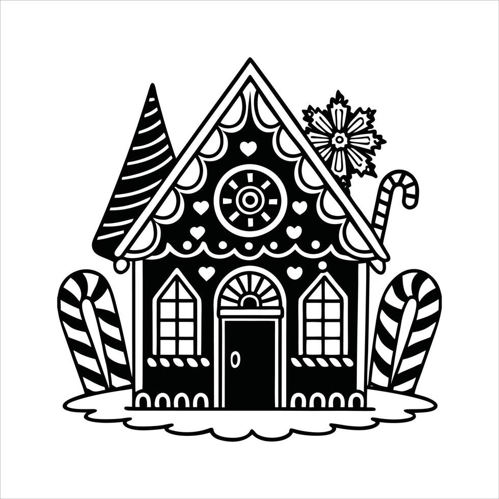 Cozy Christmas Gingerbread Home vector