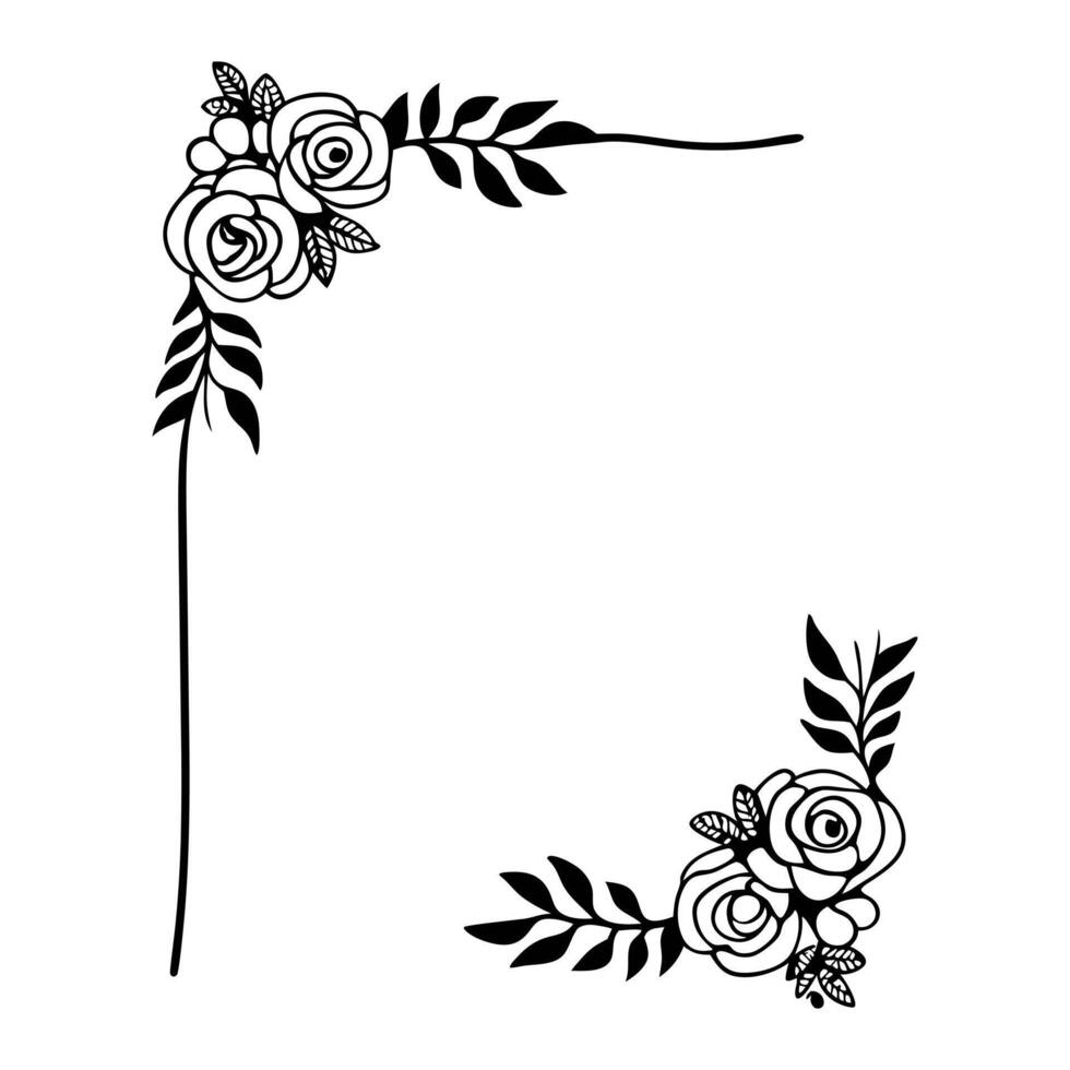 Elegant Floral Frame with Roses vector