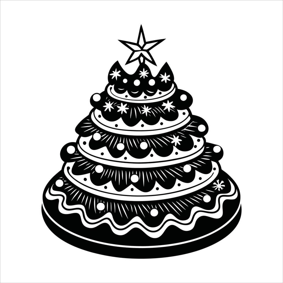 Christmas Tree with Star Topper vector