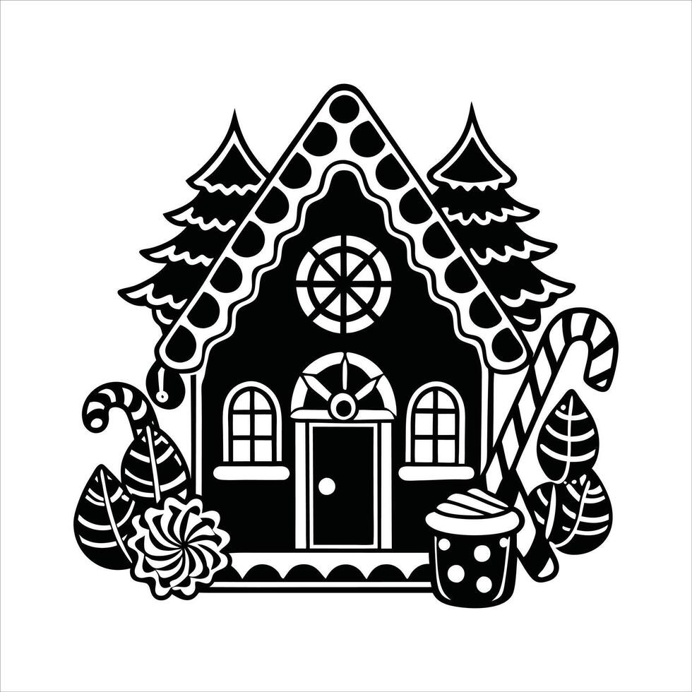 Sugary Gingerbread House Fantasy vector