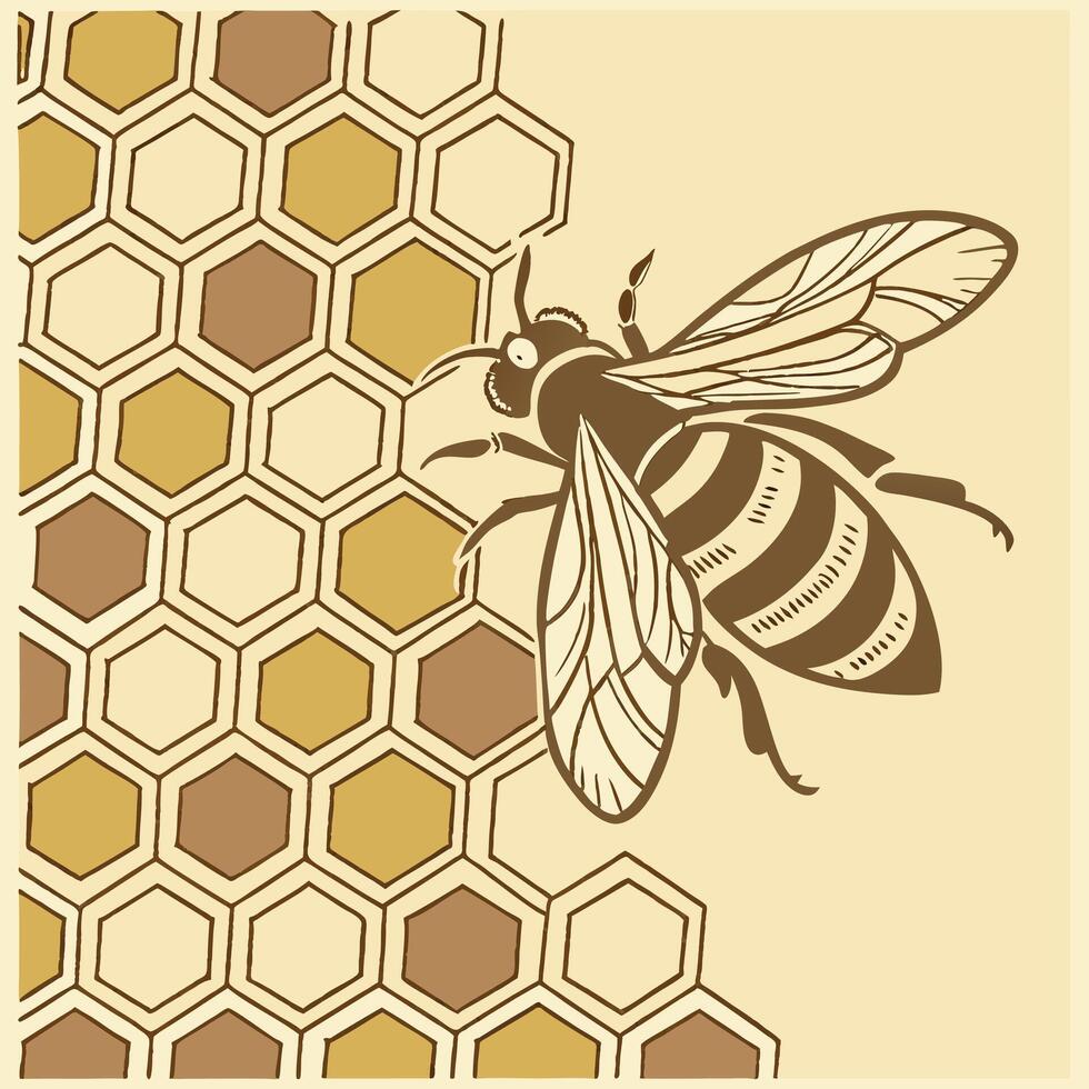 Geometric Honeycomb Print vector