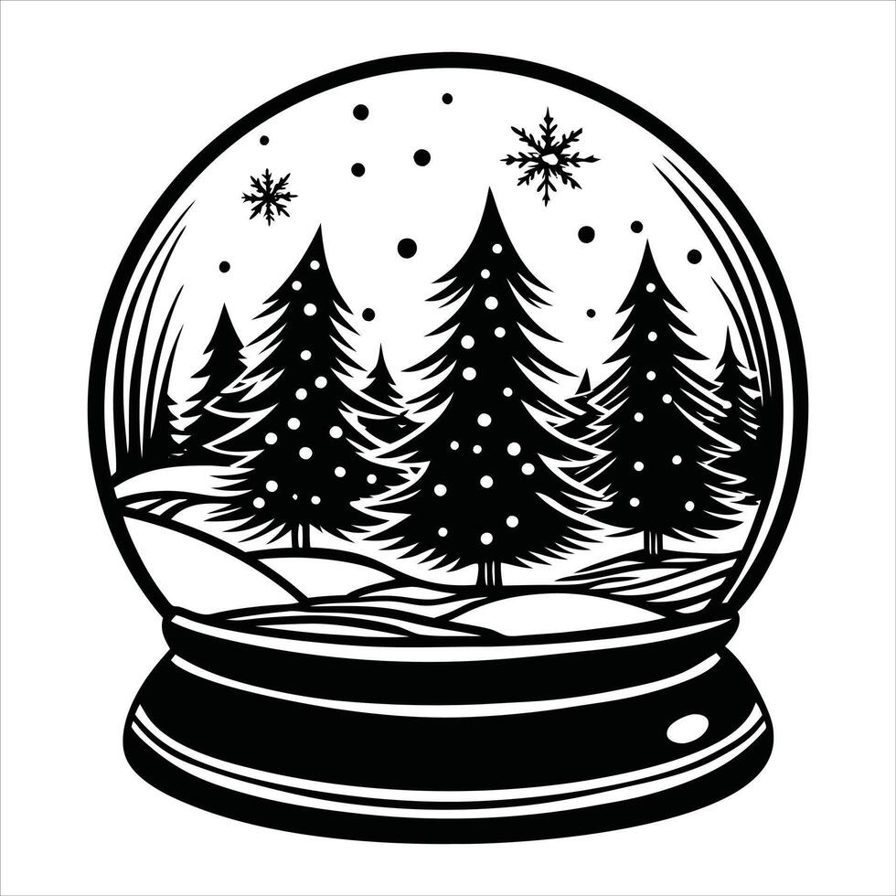 Winter Wonderland Snow Globe vector