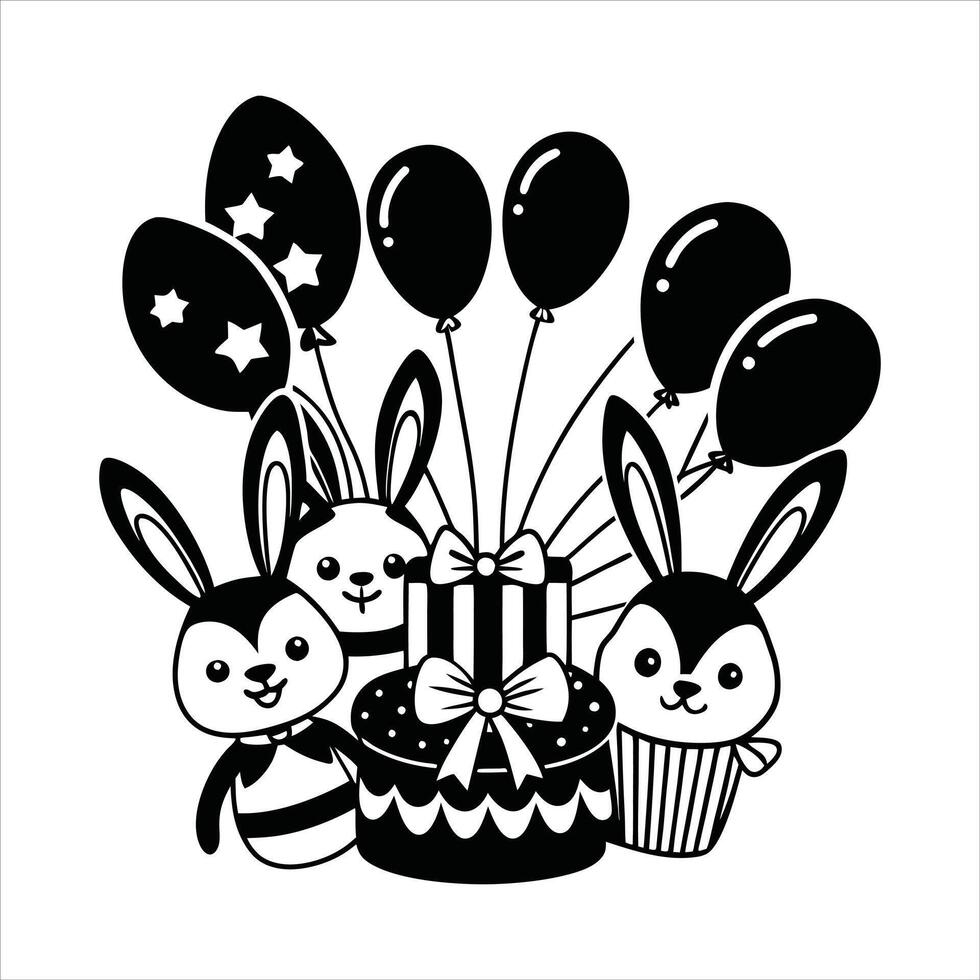 Happy Birthday Bunny Illustration vector