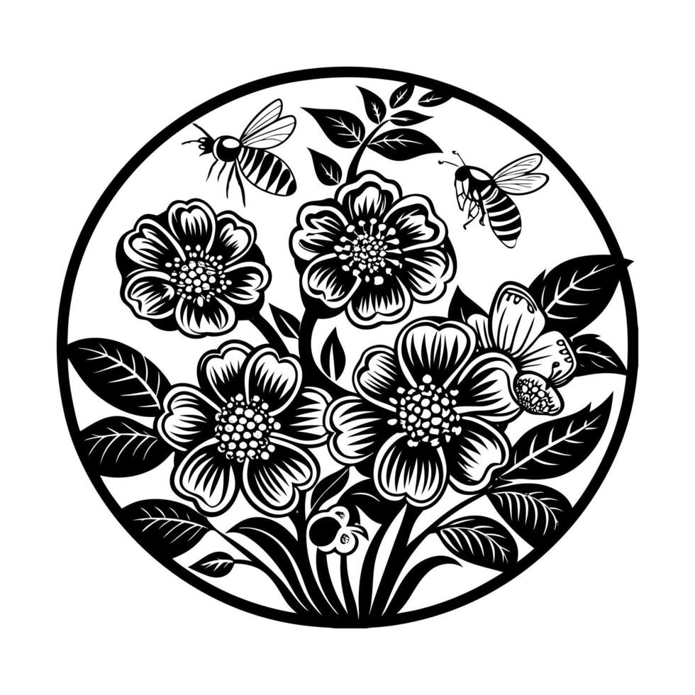 Hive and Swarming Bees Design vector