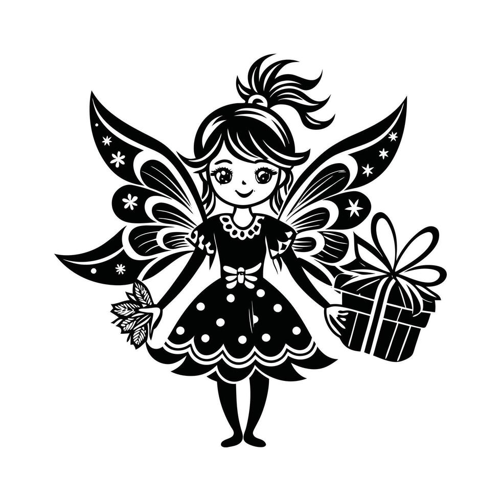Whimsical Winter Fairy Magic vector
