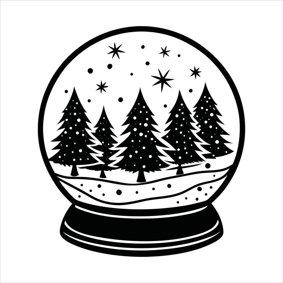 Magical Christmas Snow Globe vector