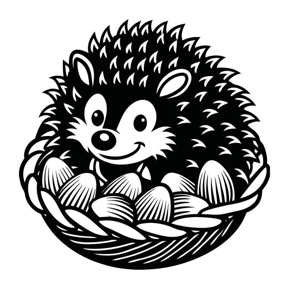 Easter Bunny Hedgehog Fun vector
