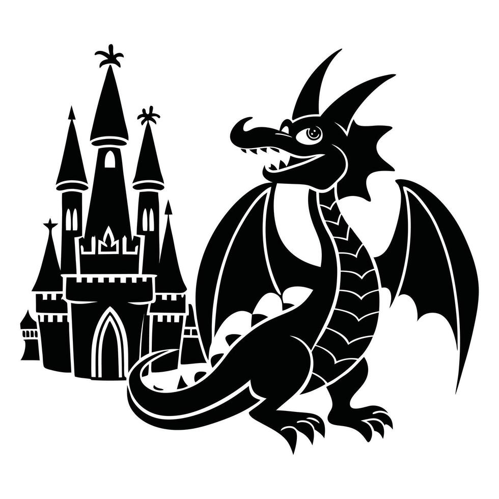 Playful Cartoon Dragons Clipart vector