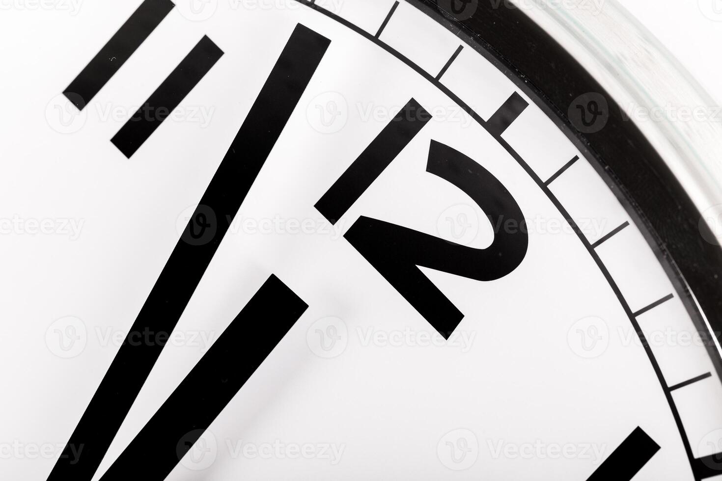 Close up of a wall clock. Time management concept photo