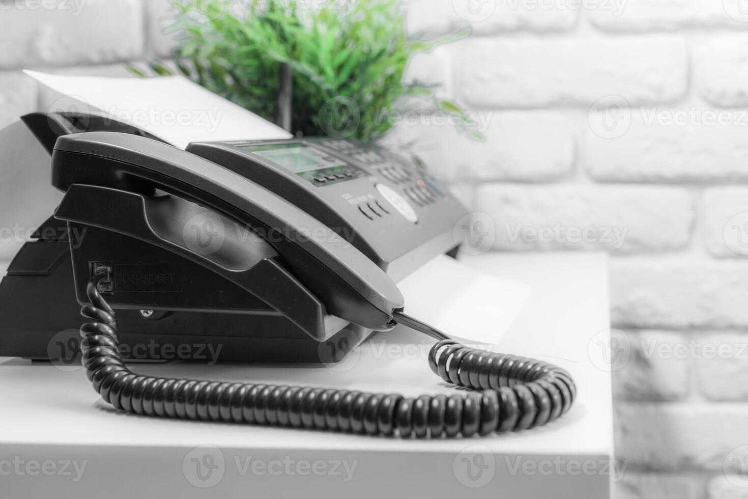 Fax machine close up in an office photo