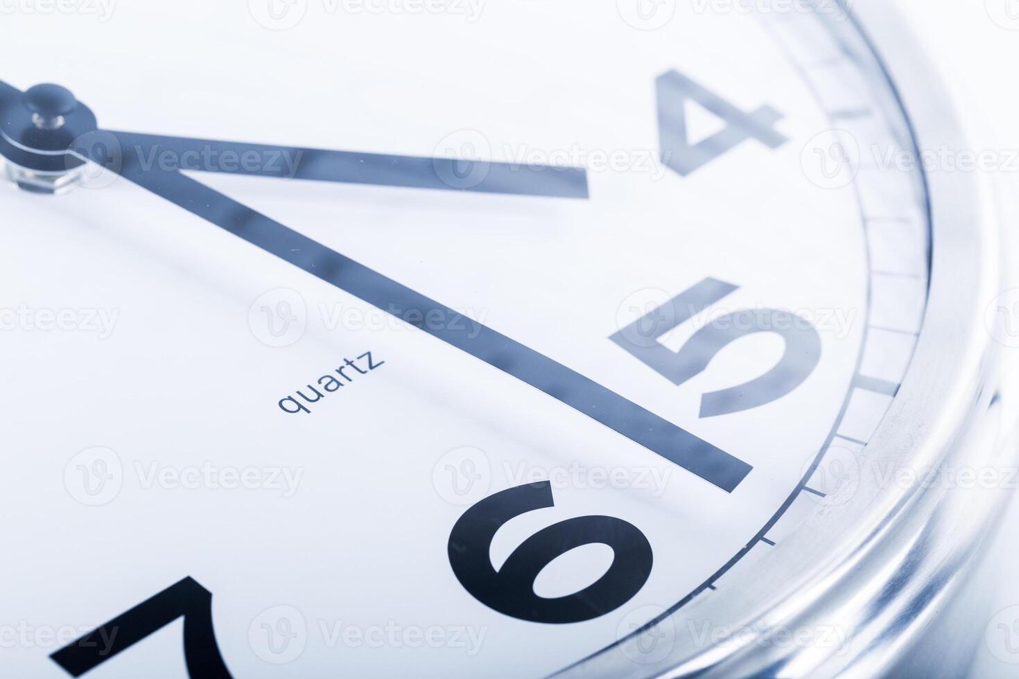 Close up of a wall clock. Time management concept photo