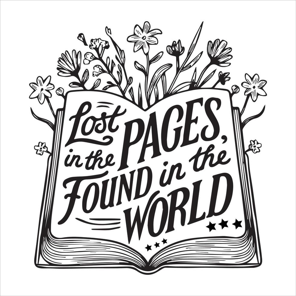 Lost in the pages, found in the world vector