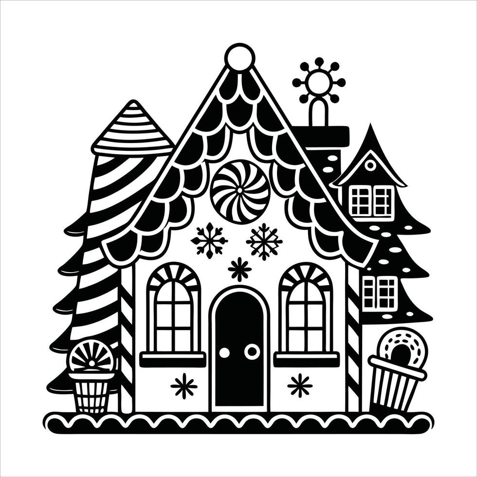 Gingerbread House with Candy Accents vector