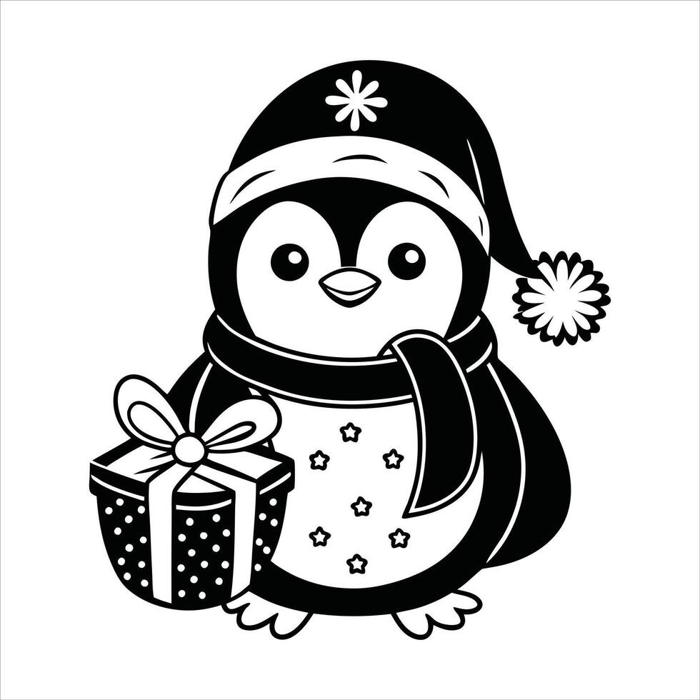 Cute Penguins in Snowy Bliss vector