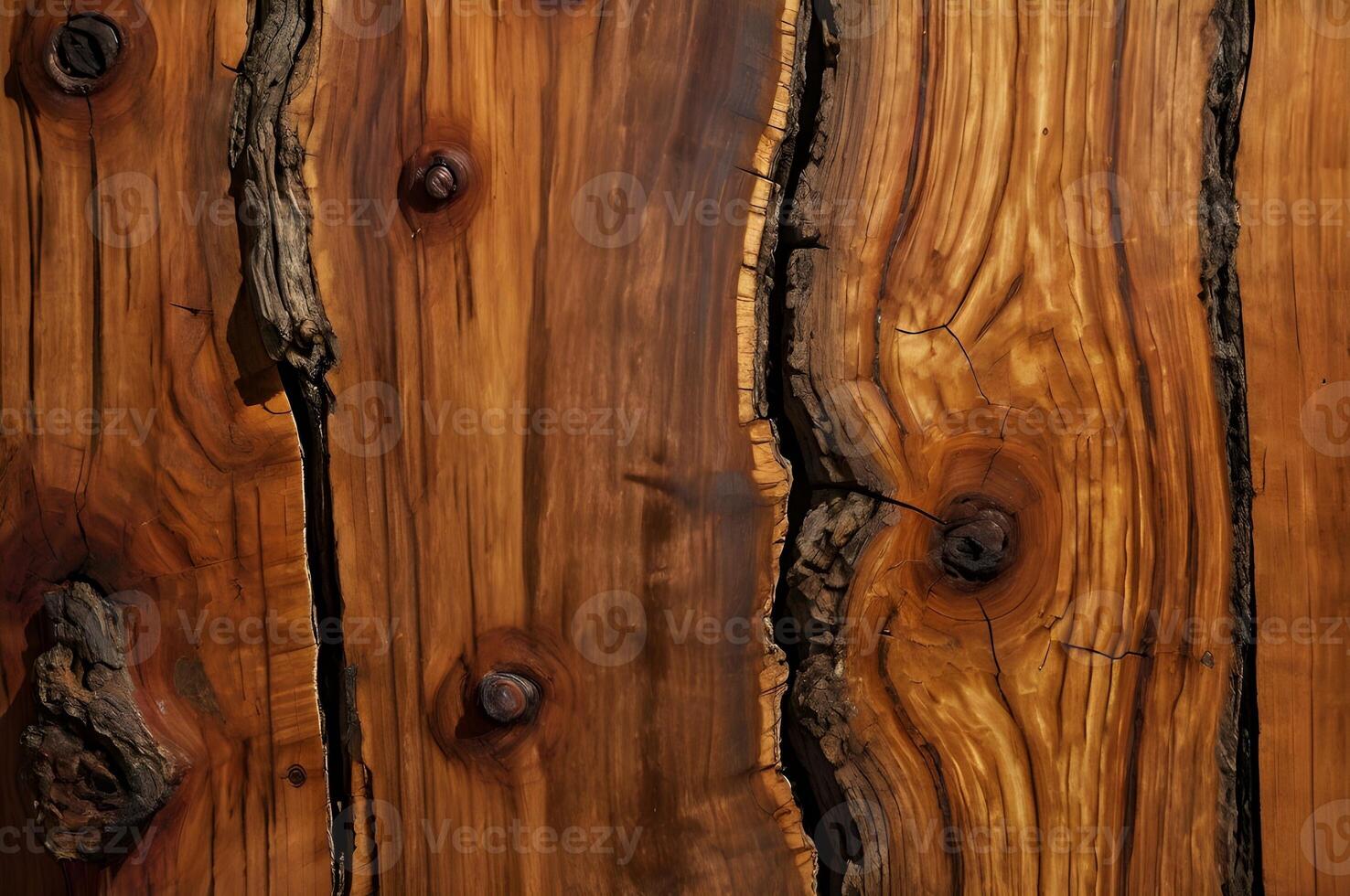 Unique texture of aged wood displaying rich grains and cracks in natural patterns photo