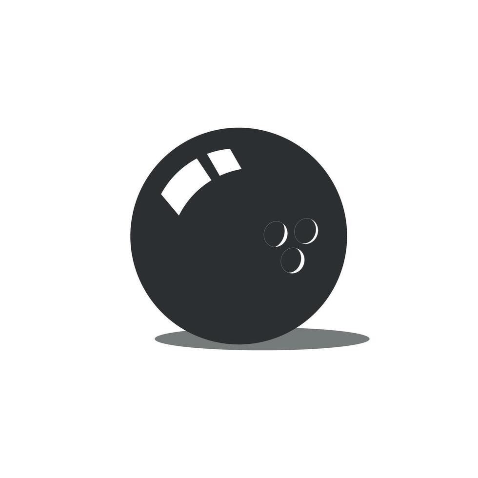 illustration of the flat design of a bowling game ball. vector