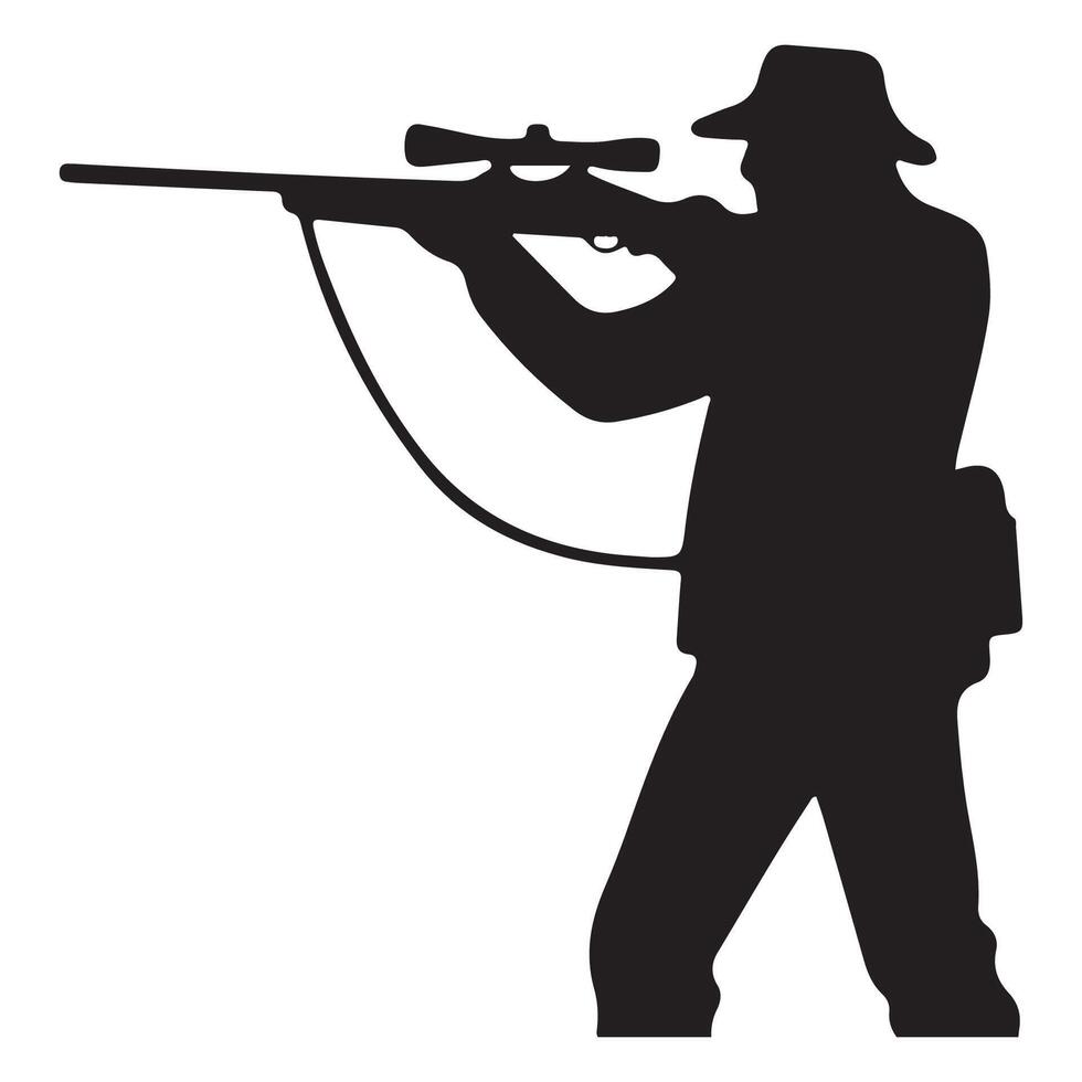 Deer Hunting Silhouette Dear Hunting Illustration vector