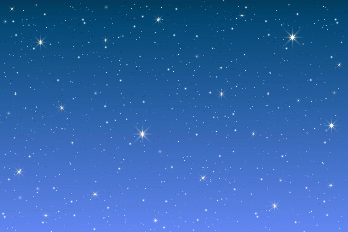Blue night sky. Glowing gradient with shining stars, constellations, and celestial magic, creating a cosmic fantasy backdrop. illustration of outer space vector