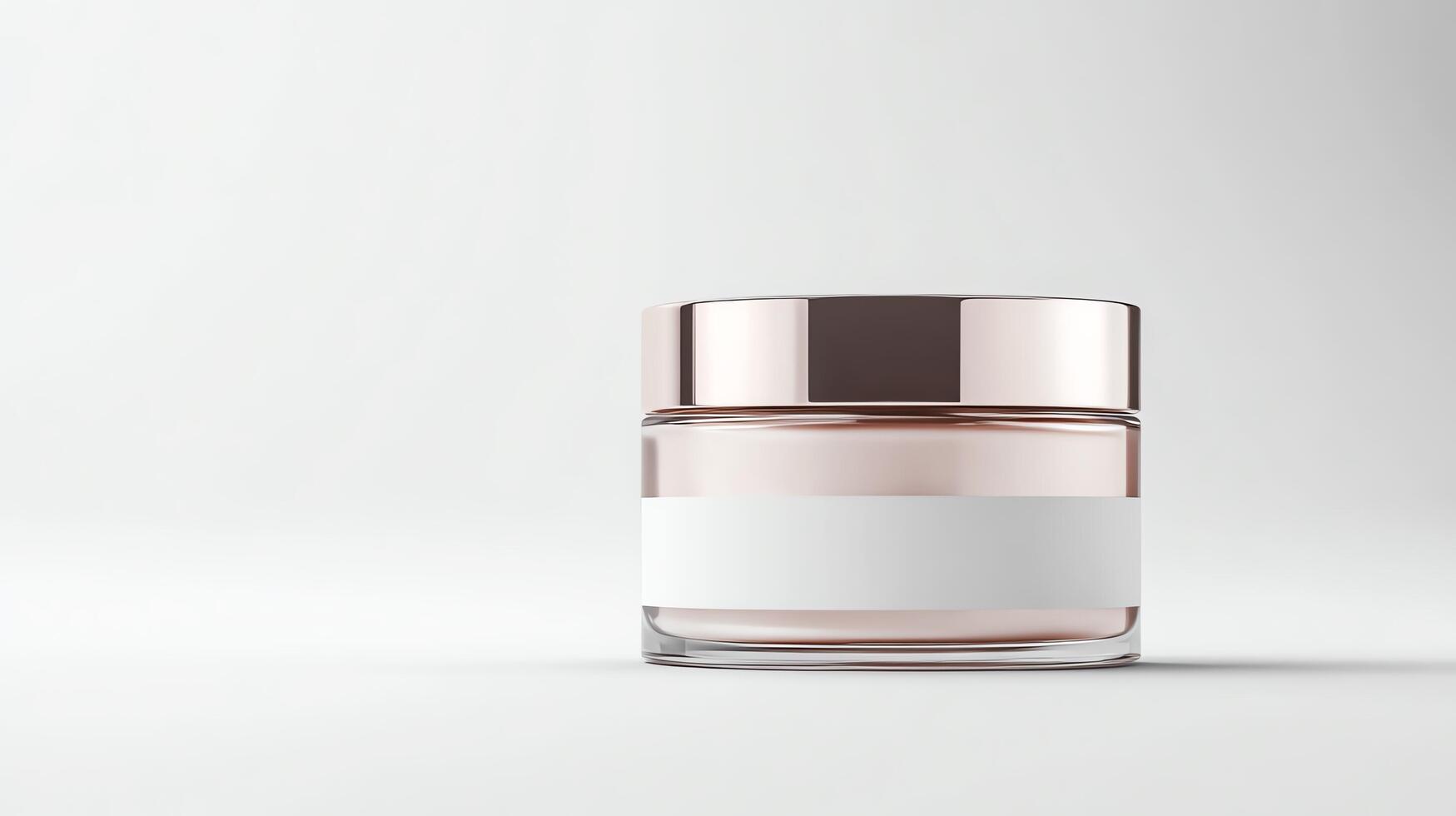 Elegant skincare jar on minimal background. photo