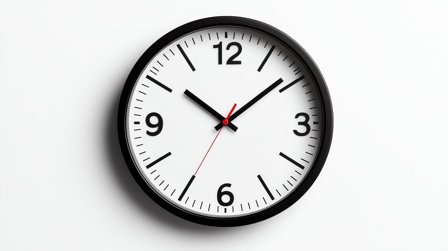 Minimalist wall clock displaying time clearly. photo
