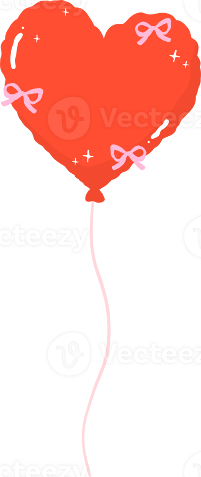 Coquette Birthday Heart Shape Balloon with Bow png