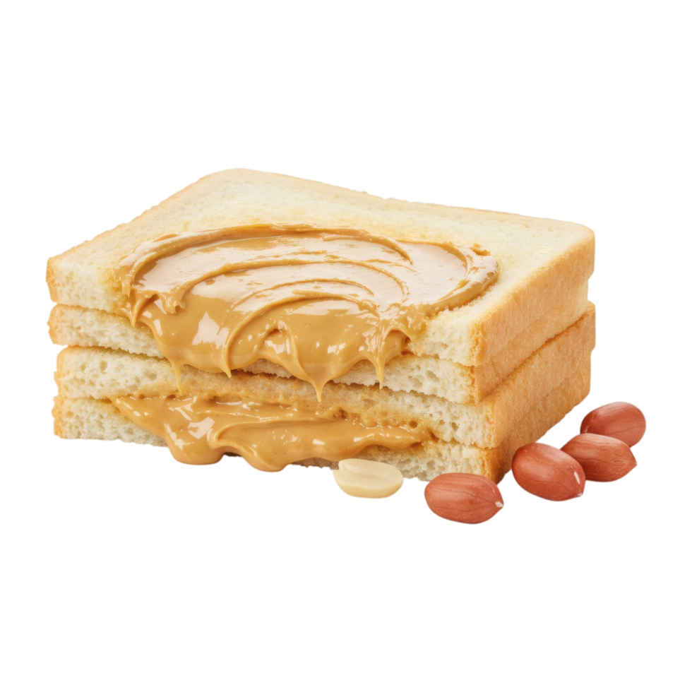 Peanut butter on toast with peanuts png