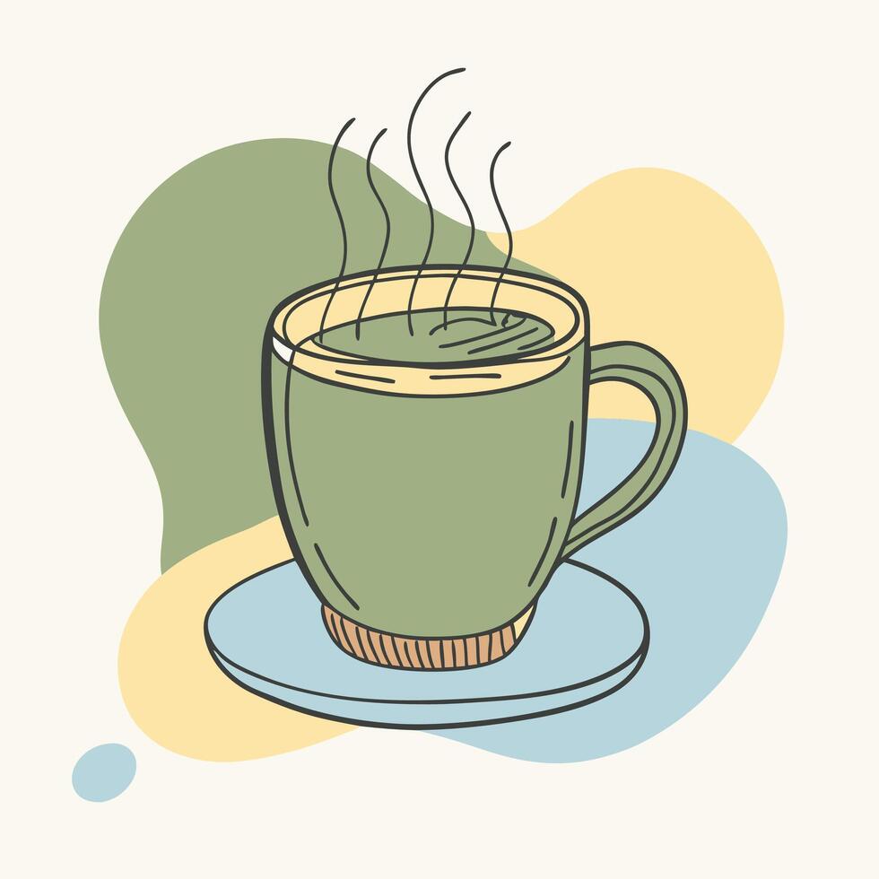 Cute Tea Cup with a Relaxing Atmosphere vector