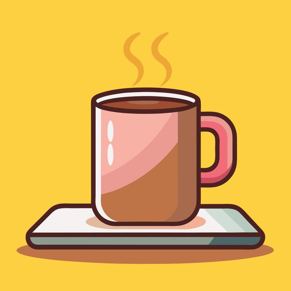 Cozy Hot Tea Mug with Steam and Warmth vector