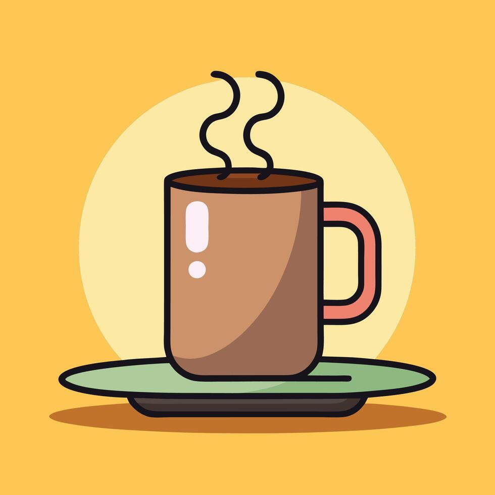 Retro Coffee Mug Icon with Vintage Aesthetic vector