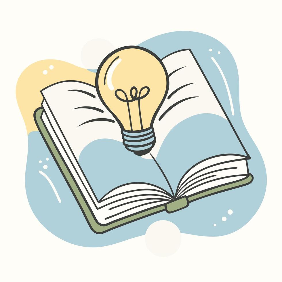 Open Book Illustration in Flat Style vector